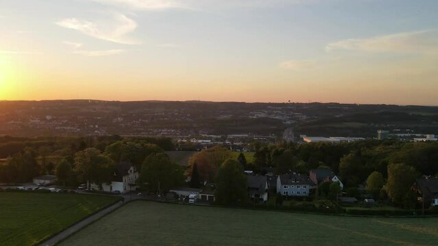 Sunset Timeshift Drone FlyBy Wuppertal Ehrenberg 2
