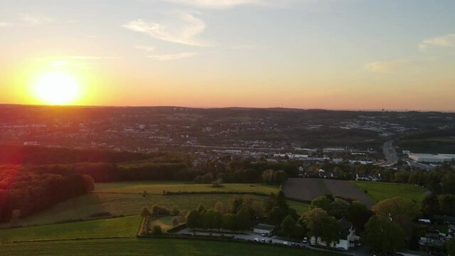 Sunset Timeshift Drone FlyBy Wuppertal Ehrenberg 1