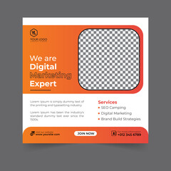 Digital marketing social media post business webinar for social media story, business post or stories banner template geometric shape design for attractive abstract elements post background space