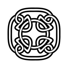 Black and white Celtic knot. Pattern with endless knots in the Gothic style. Scandinavian pattern.
