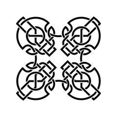 Black and white Celtic knot. Pattern with endless knots in the Gothic style. Scandinavian pattern.
