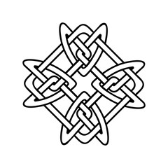 Black and white Celtic knot. Pattern with endless knots in the Gothic style. Scandinavian pattern.

