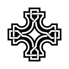 Black and white Celtic knot. Pattern with endless knots in the Gothic style. Scandinavian pattern.
