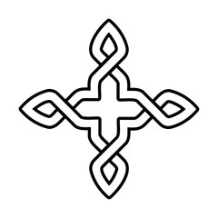 Obraz premium Black and white Celtic knot. Pattern with endless knots in the Gothic style. Scandinavian pattern. 