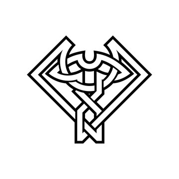recommend clip art: Black and white Celtic knot. Pattern with endless knots in the Gothic style. Scandinavian pattern.
                    