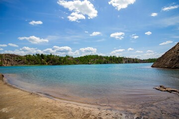 beach with blue sky