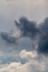 black and white clouds on top of each other