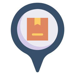 Parcel Delivery Location flat icon. Can be used for digital product, presentation, print design and more.