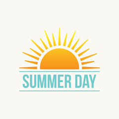 Hello summer and  Summer day theme vector image design