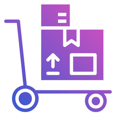 Trolley Package flat gradient icon. Can be used for digital product, presentation, print design and more.