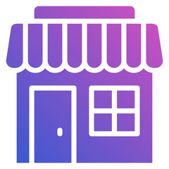 Store Building flat gradient icon. Can be used for digital product, presentation, print design and more.