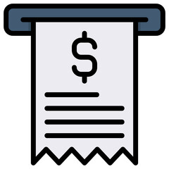 Receipt Bill filled line color icon. Can be used for digital product, presentation, print design and more.