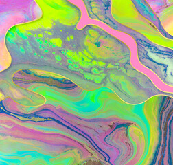 Gold waves layers abstract psychedelic background