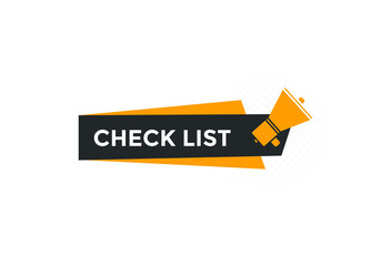 Check list text banner in flat style.
