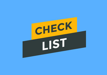 Check list text banner in flat style.
