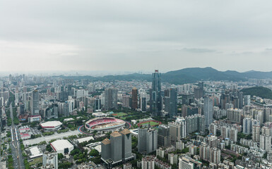 Fototapeta premium Aerial view of Tianhe CBD in Guangzhou, China
