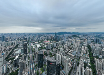 Fototapeta premium Aerial view of Tianhe CBD in Guangzhou, China