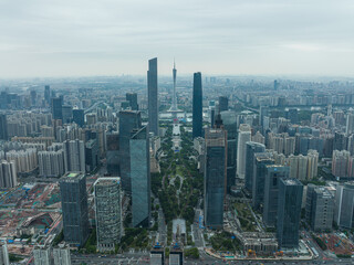 Obraz premium aerial view of tall buildings in the center of Guangzhou, China
