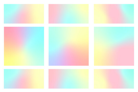 Abstract tender pastel coral and teal blue vibrant gradient colors backgrounds for fashion flyer, brochure design. Set of soft, delicate wallpaper for mobile apps, vector banner, posterer