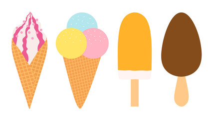 Set ice cream vector illustration