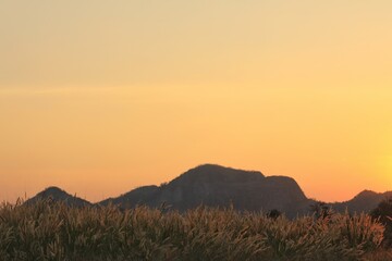 sunset in the mountains