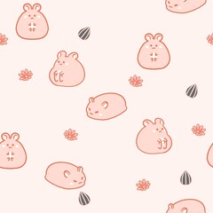 cute hamster seamless pattern