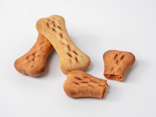 Bone shaped dog biscuits.