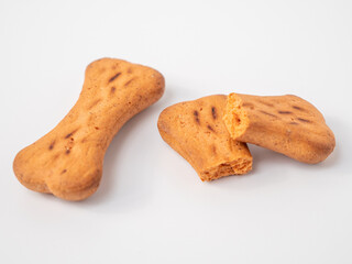 Bone shaped dog biscuits.