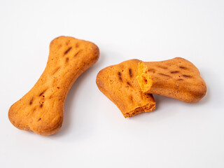 Bone shaped dog biscuits.