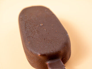 chocolate ice cream on a stick.