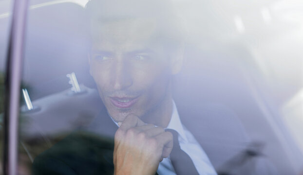 background image of the businessman in the car © ASDF