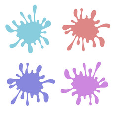 set of colorful splashes vector illustration