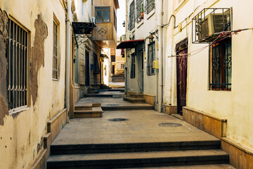 Old City in Baku. Traditional medieval architecture. Baku, Azerbaijan.