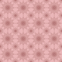 Cute symmetrical floral pattern, background with flower mandala crystal seamless pattern for textile