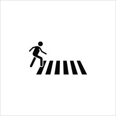 Pedestrian crossing icon. Zebra crossing. Vector icon isolated on white background.