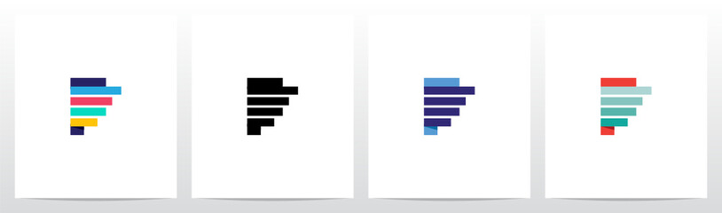 Bar Chart From Letter Logo Design F