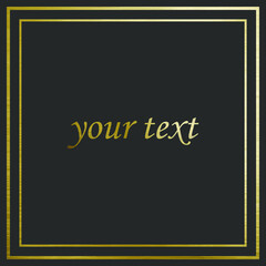 vector golden frame on a colored background for your text