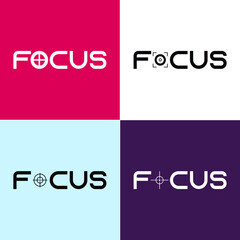 Minimalist Focus Logo Design. Focus Letter. Focus Icon