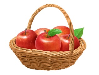 りんご リンゴ イラスト リアル セット かご