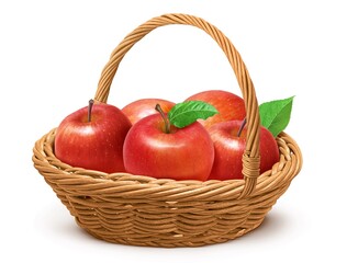 りんご リンゴ イラスト リアル セット かご