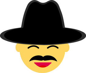 cheerful cowboy with a mustache in a hat. vector