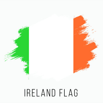 Ireland Vector Flag. Ireland Flag for Independence Day. Grunge Ireland Flag. Ireland Flag with Grunge Texture. Vector Template.