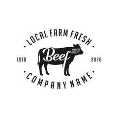 beef restaurant logo with hipster concept