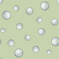 Ball engraved seamless pattern. Vintage sports elements for table tennis hand drawn style.