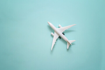 toy plane on a blue background