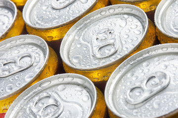 Wet beer can seal macrophoto