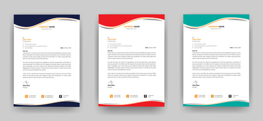Professional creative letterhead template design for your business a4 size ready for print