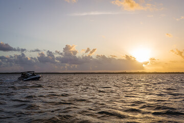 sunset over the river