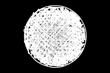 Scribble hand drawn in chalk on black background. Monochrome stain element. Digitally generated image. Vector illustration, Eps 10.