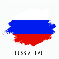 Russia Vector Flag. Russia Flag for Independence Day. Grunge Russia Flag. Russia Flag with Grunge Texture. Vector Template.
